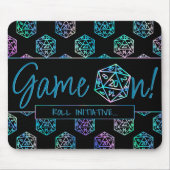 RPG Game On | Holo Retro Tabletop Roleplayer Dice Mousepad (Vorne)