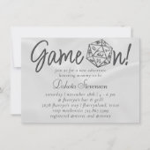 RPG-Game | Retro Tabletop PnP Role Player Dice Einladung (Vorderseite)