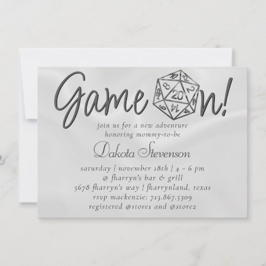 RPG-Game | Retro Tabletop PnP Role Player Dice Einladung (Vorderseite)