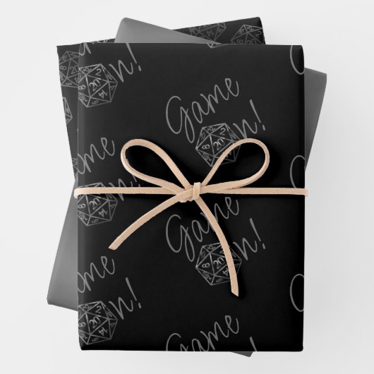 RPG-Game | Silver PnP Tabletop Role Player Dice Geschenkpapier Set (Beispiel)