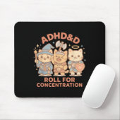 Rpg Gamer Adhd&d Roll for Concentration Geek C Mousepad (Mit Mouse)