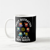 Rpg Gamer Cats Side Quest Funny Nerd Adhd Cat Men  Kaffeetasse (Links)
