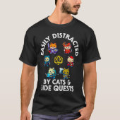 Rpg Gamer Cats Side Quest Funny Nerd Adhd Cat Men  T-Shirt (Vorderseite)