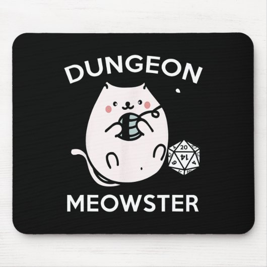 Rpg Gamer Cats Side Quest Funny Nerd D20 Dice Game Mousepad (Vorne)