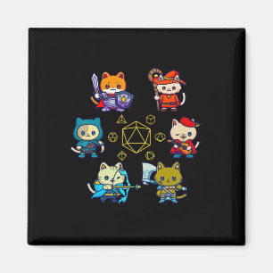 Rpg Gamer Katzen D20 Würfel Nerdy Geek Katze Männe Magnet