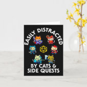 Rpg Gamer Katzen Nebenquest lustiger Nerd Adhs Kat Karte (Gelbe Blume)