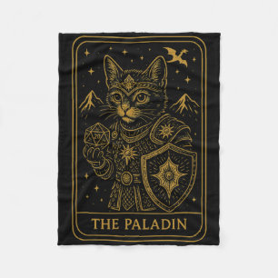 Rpg Gamer Paladin D20 Würfel Nerdy Geek Katze Männ Fleecedecke