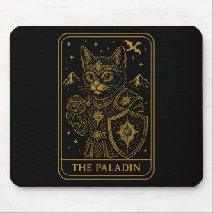 Rpg Gamer Paladin D20 Würfel Nerdy Geek Katze Männ Mousepad