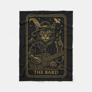 Rpg Gamer The Bard D20 Dice Nerdy Geek Cat Men Wom Fleecedecke