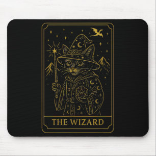 Rpg Gamer Wizard D20 Dice Nerdy Geek Cat Men Women Mousepad