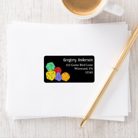 RPG Gaming Dice, Board, Fantasy Games Address Adressaufkleber (Insitu)