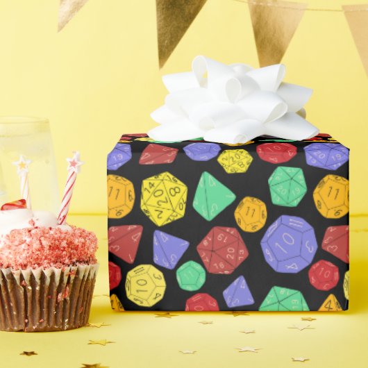 RPG Gaming Dice, Board, Fantasy Games Gemustert Geschenkpapier (Geburtstagsparty)