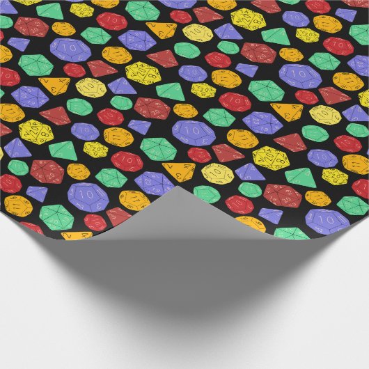 RPG Gaming Dice, Board, Fantasy Games Gemustert Geschenkpapier (Ecke)