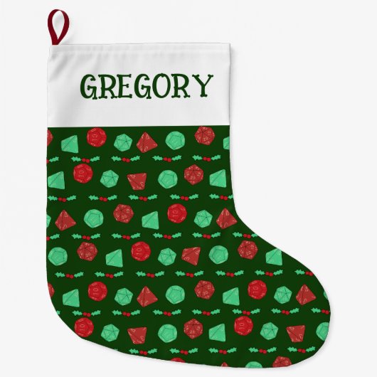 RPG Gaming Dice, Board, Fantasy Games Personalisie Großer Weihnachtsstrumpf (Vorderseite)