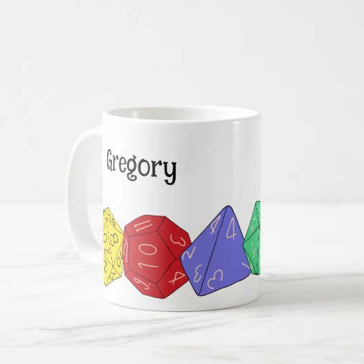 RPG Gaming Dice, Board, Fantasy Games Personalisie Kaffeetasse (Vorderseite Links)