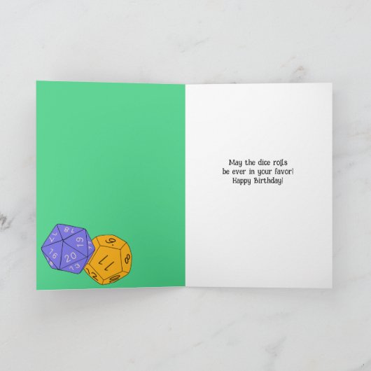 RPG Gaming Dice, Board, Fantasy Games Personalisie Karte (Innenseite)