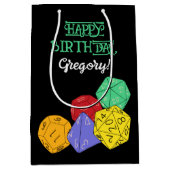 RPG Gaming Dice, Board, Fantasy Games Personalisie Mittlere Geschenktüte (Vorderseite)