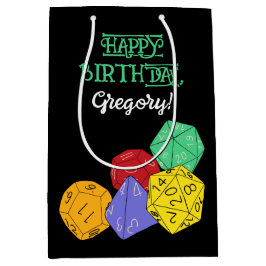 RPG Gaming Dice, Board, Fantasy Games Personalisie Mittlere Geschenktüte