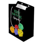 RPG Gaming Dice, Board, Fantasy Games Personalisie Mittlere Geschenktüte (Rückseite Schrägansicht)