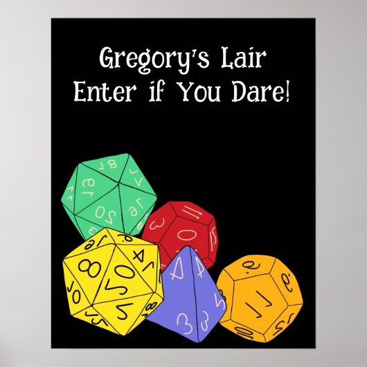 RPG Gaming Dice, Board, Fantasy Games Personalisie Poster (Vorne)