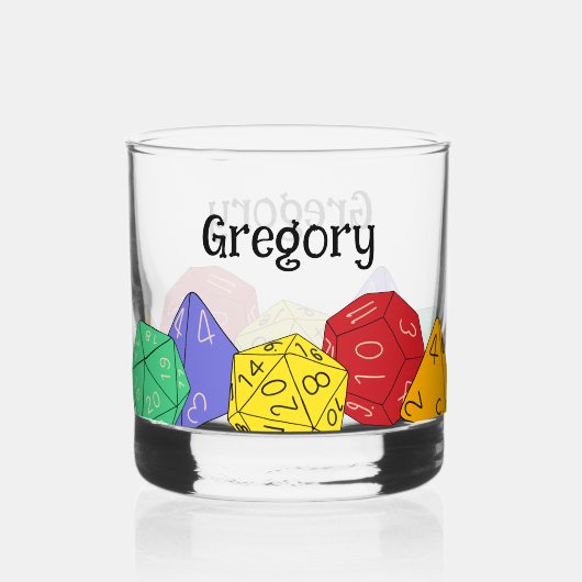RPG Gaming Dice, Board, Fantasy Games Personalisie Whiskyglas (Rückseite)