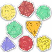 RPG Gaming Dice, Board, Fantasy Games Stickers Set Aufkleber (Vorderseite)