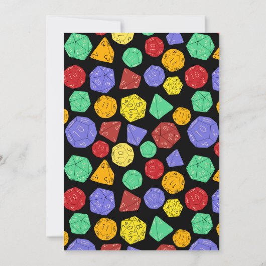 RPG Gaming Dice, Board, Fantasy Games Themed Party Einladung (Rückseite)