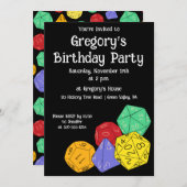 RPG Gaming Dice, Board, Fantasy Games Themed Party Einladung (Vorne/Hinten)