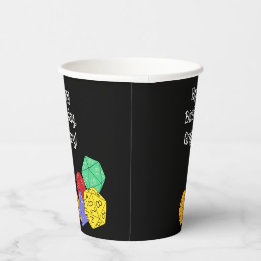 RPG Gaming Dice, Board, Fantasy Games Themed Party Pappbecher (Rechts)