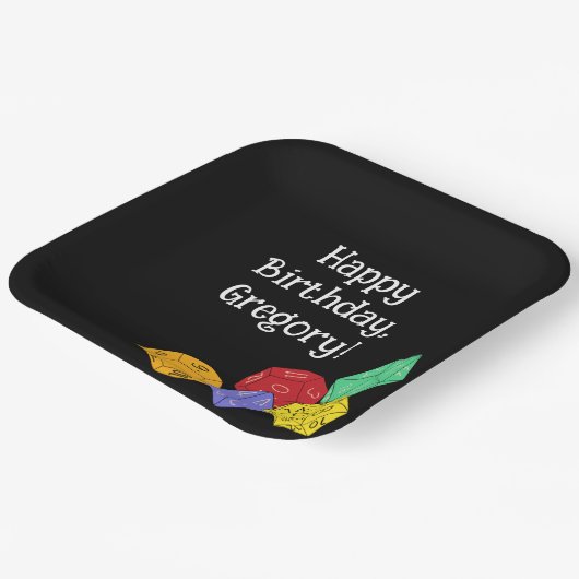 RPG Gaming Dice, Board, Fantasy Games Themed Party Pappteller (Gewinkelt)