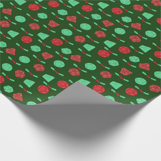 RPG Gaming Dice, Board, Fantasy Games Weihnachten Geschenkpapier (Ecke)