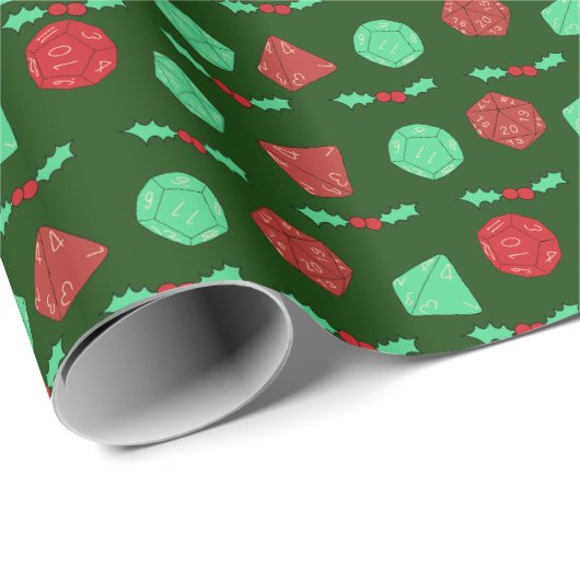 RPG Gaming Dice, Board, Fantasy Games Weihnachten Geschenkpapier (Rolleneckpunkt)