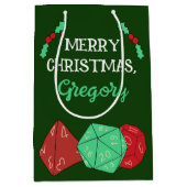 RPG Gaming Dice, Board, Fantasy Games Weihnachten Mittlere Geschenktüte (Vorderseite)
