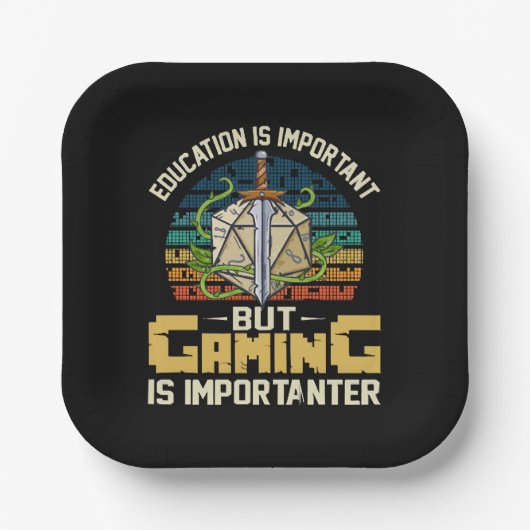 rpg Gaming ist wichtig Pappteller (Vorderseite)