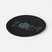 RPG-Jahr | Holo Fantasy Tabletop Retro Gamer Dice Pappteller (Schrägansicht)