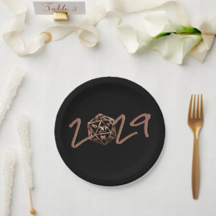 RPG-Jahr   Kupfer Fantasy Tabletop PnP Gamer Dice Pappteller