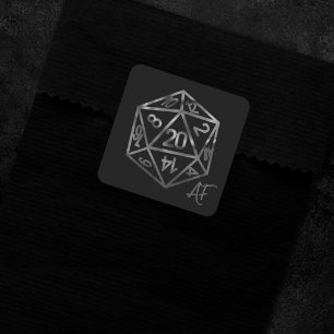 RPG Krit AF Fantasy Tabletop Retro Gamer Würfel Quadratischer Aufkleber