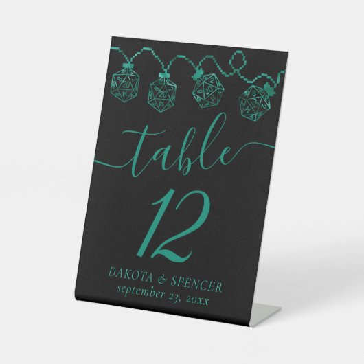 RPG-Leuchten | Emerald Fantasy Tabletop Gamer Dice Sockelschild (Vorderseite)