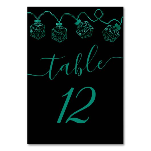 RPG-Leuchten | Emerald Fantasy Tabletop Gamer Dice Tischnummer (Rückseite)