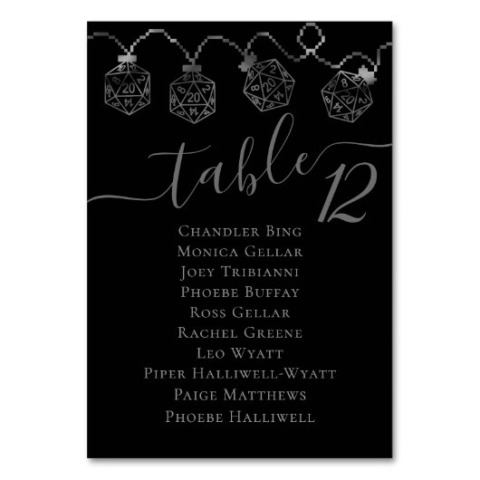 RPG-Leuchten | Fantasy PnP Tabletop Würfel Gastnam Tischnummer (Rückseite)