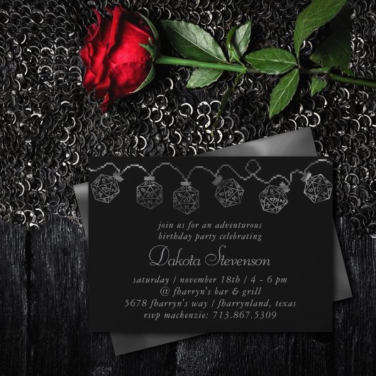 RPG-Leuchten | Fantasy Retro Tabletop PnP Gamer Di Einladung