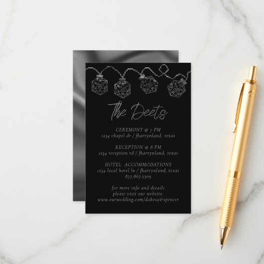 RPG-Leuchten | Fantasy Tabletop Gamer Gastdetails Begleitkarte (Vorderseite/Rückseite Beispiel)