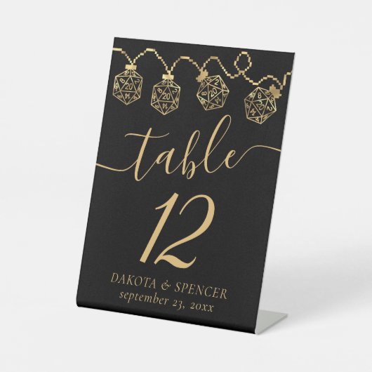 RPG-Leuchten | Gold Fantasy Tabletop PnP Gamer Dic Sockelschild (Vorderseite)