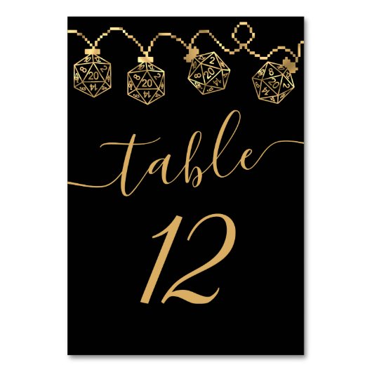 RPG-Leuchten | Gold Fantasy Tabletop PnP Gamer Dic Tischnummer (Vorderseite)