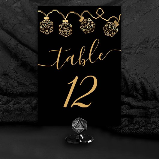 RPG-Leuchten | Gold Fantasy Tabletop PnP Gamer Dic Tischnummer