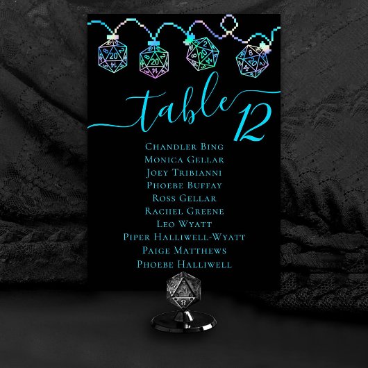 RPG-Leuchten | Holo Fantasy Tabletop Dice Gastname Tischnummer
