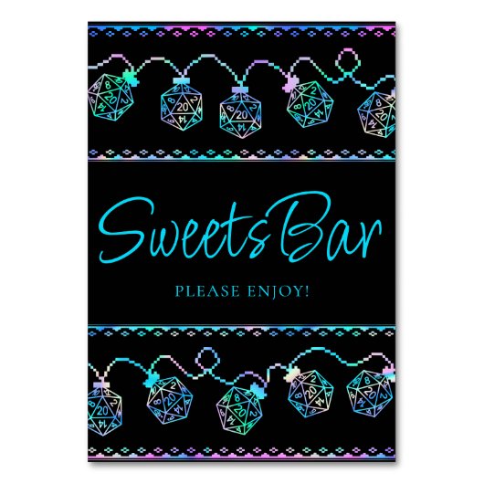 RPG-Leuchten | Holo Fantasy Tabletop Gamer Custom Tischnummer (Rückseite)