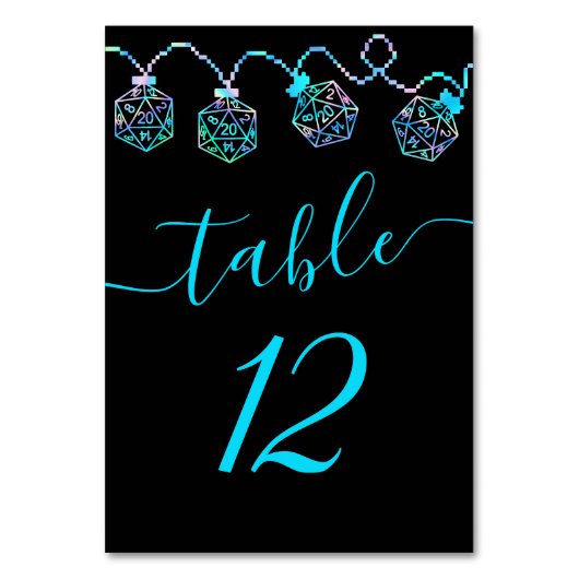 RPG-Leuchten | Holo Fantasy Tabletop PnP Gamer Dic Tischnummer (Rückseite)