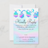 RPG-Leuchten | Holo Retro Tabletop Roleplayer Dice RSVP Karte (Vorderseite)