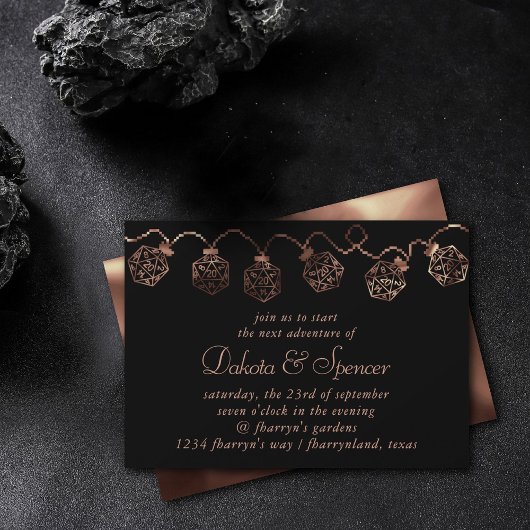 RPG-Leuchten | Kupfer Fantasy Tabletop Gamer Dice Einladung